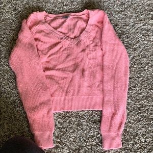 cropped v neck sweater